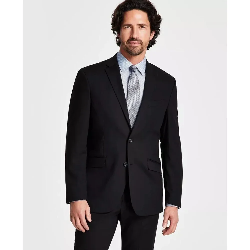 Kenneth Cole Reaction Men's 38 Regular Two-Button Black Suit Jacket L1310